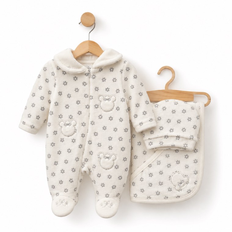 3-Piece Velvet Baby Hospital Set