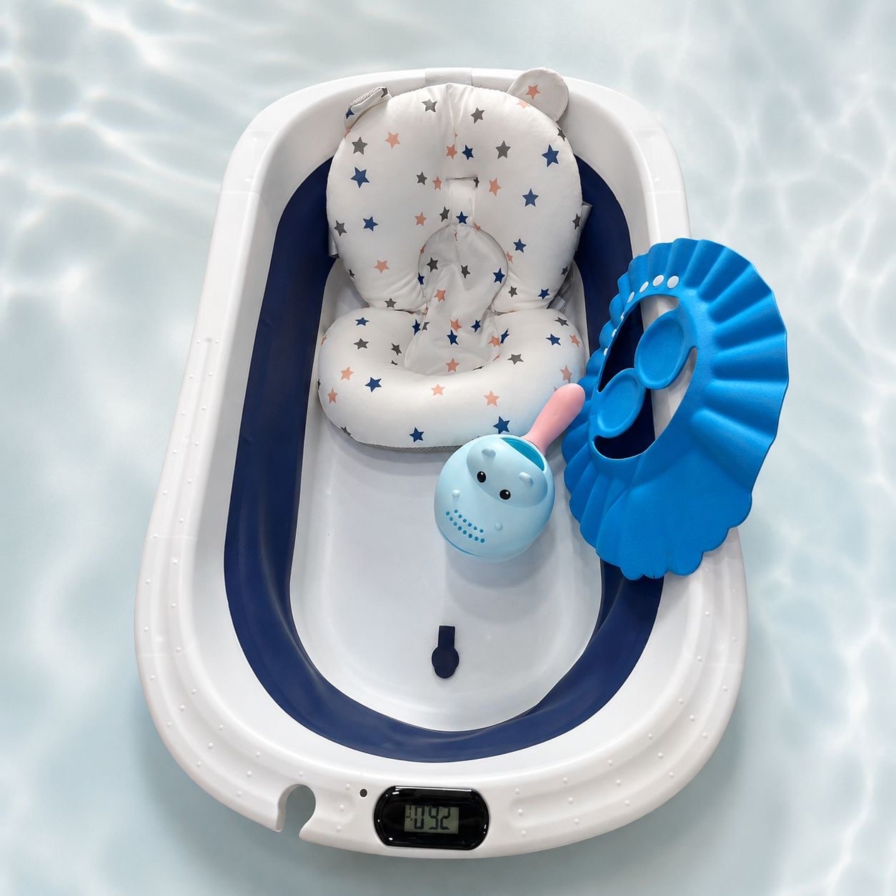 Digital Silicone Baby Bath Tub – 4-Piece Set