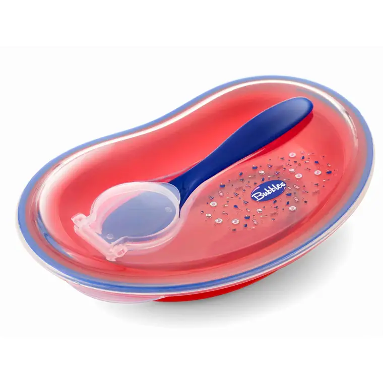 Bubbles Plate with Cover and Spoon